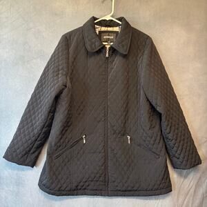 Avenue Coat Plus Size 14/16 Quilted Jacket Zip Up Plaid Lined Preppy Cozy Warm
